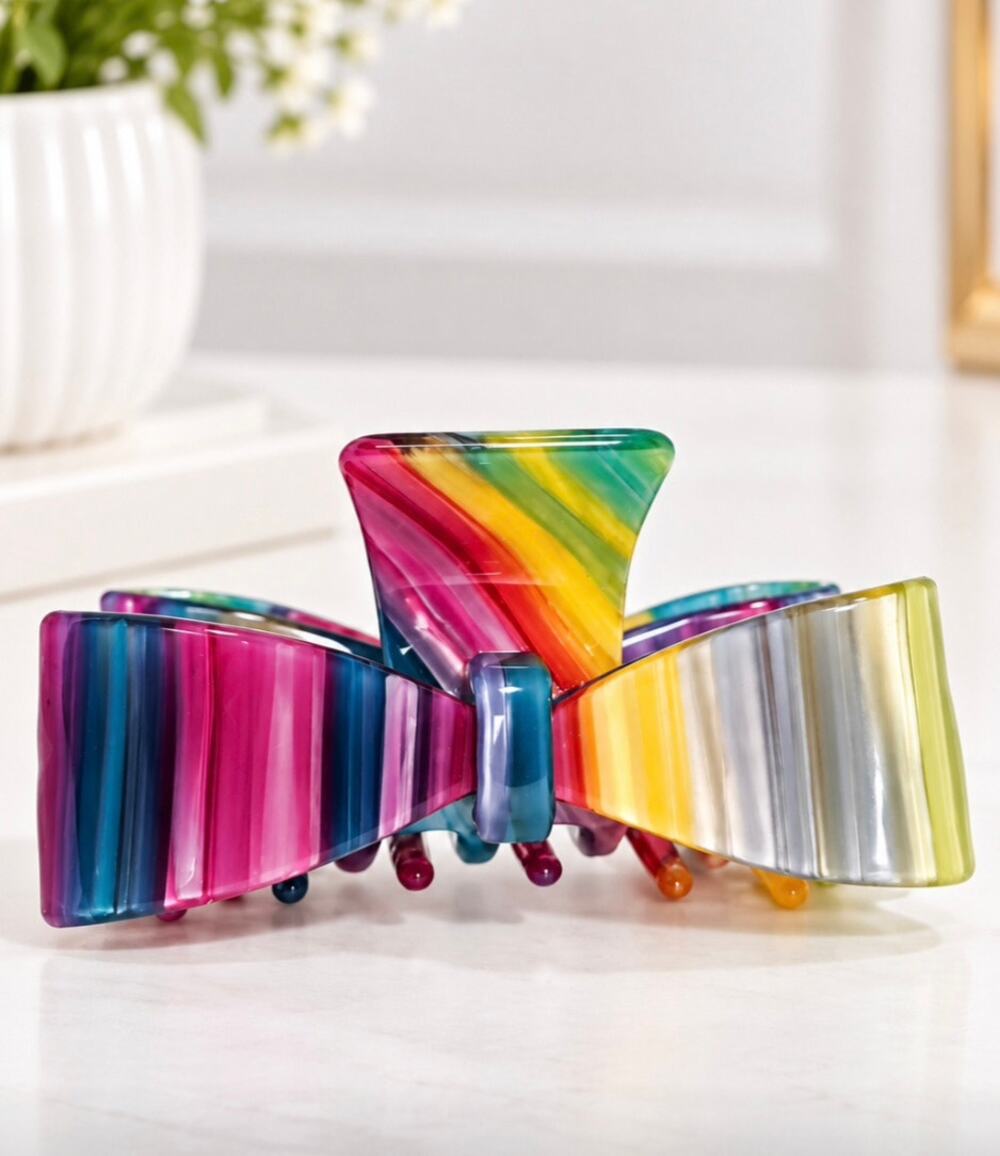 Acetate Colorful Bow Hair Claw Clip New